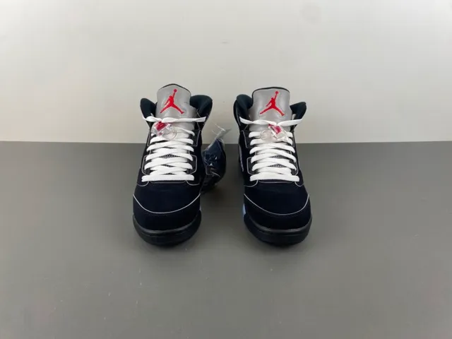 Air Jordan 5 Black Light Blue Cement Basketball Shoes 11