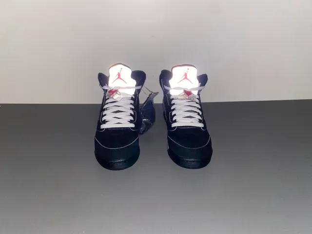 Air Jordan 5 Black Light Blue Cement Basketball Shoes 12