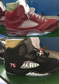 Air Jordan 5 Black Red '75' Basketball Shoes 2