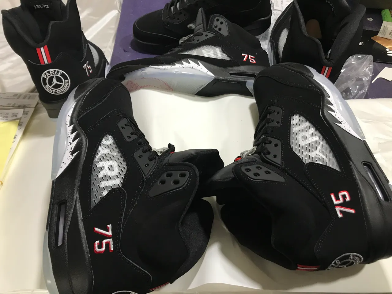 Air Jordan 5 Black Red '75' Basketball Shoes 6