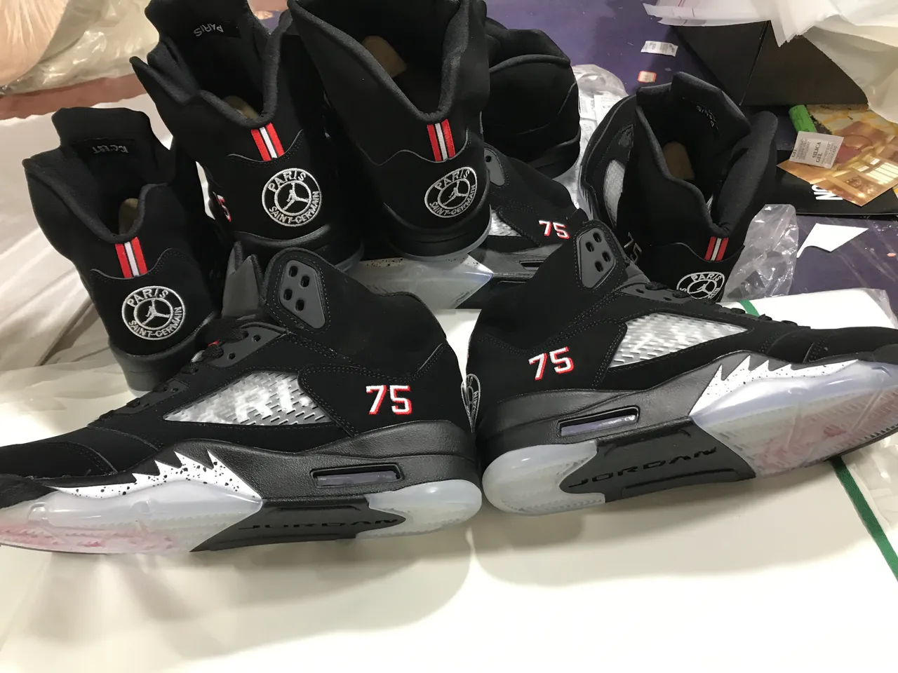 Air Jordan 5 Black Red '75' Basketball Shoes 7