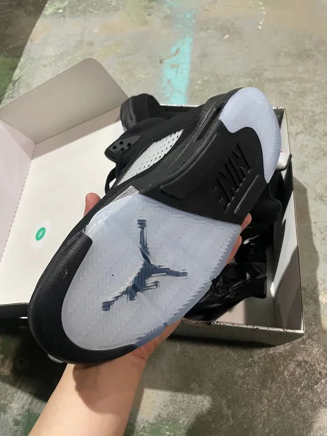 Air Jordan 5 Black Silver Translucent Midsole Basketball Shoes 4