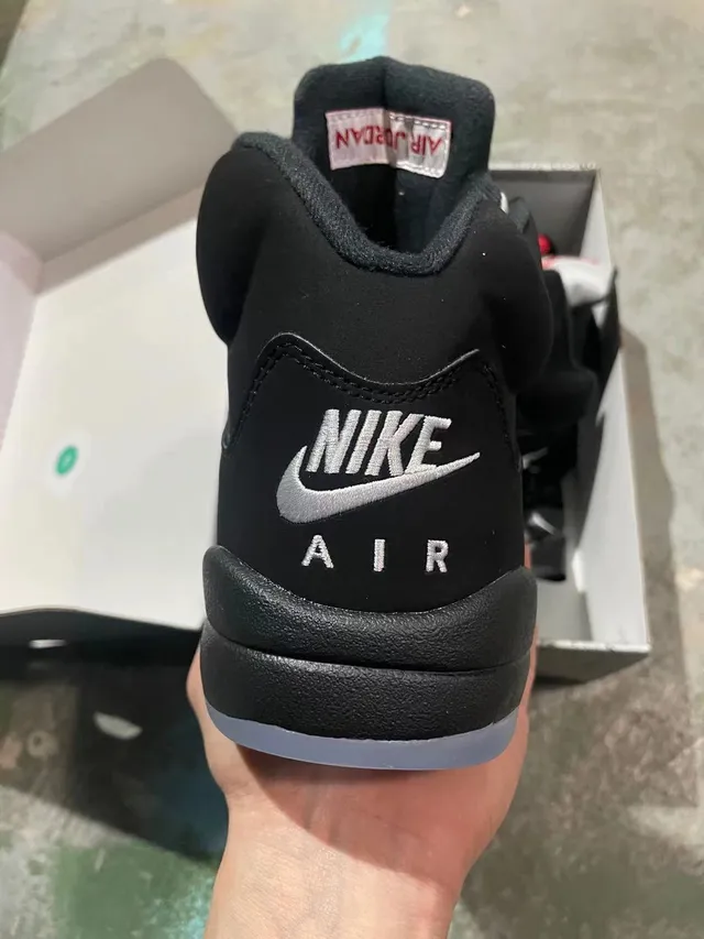 Air Jordan 5 Black Silver Translucent Midsole Basketball Shoes 5