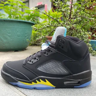 Air Jordan 5 Black Yellow Blue Basketball Shoes
