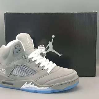 Air Jordan 5 Gray Blue Basketball Shoes