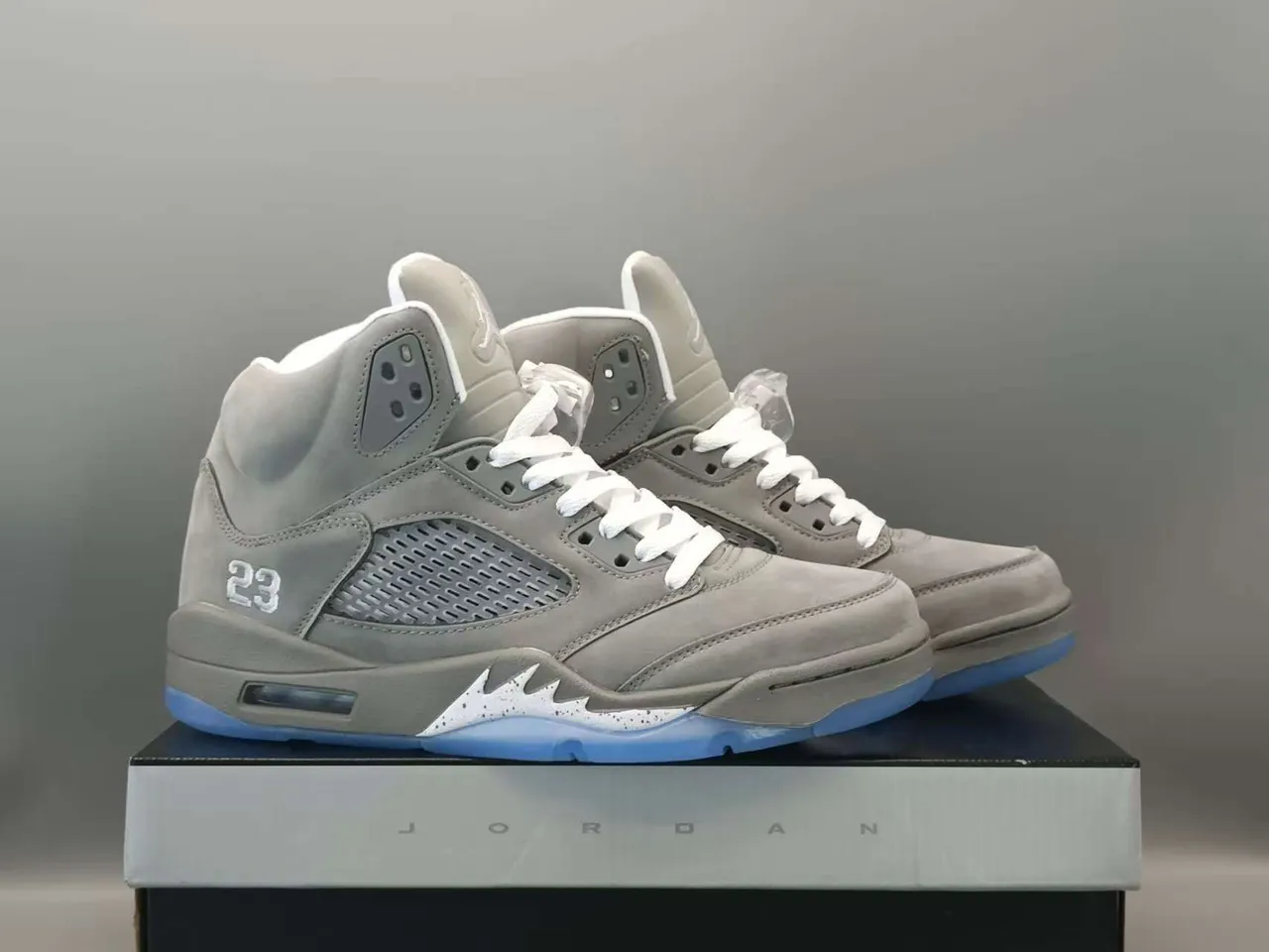 Air Jordan 5 Gray Blue Basketball Shoes 2