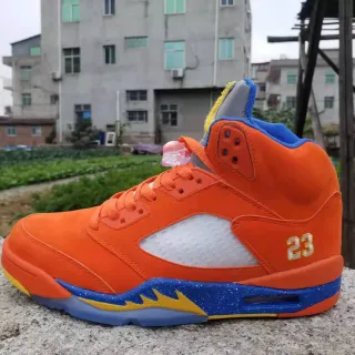 Air Jordan 5 Orange Blue Yellow Basketball Shoes