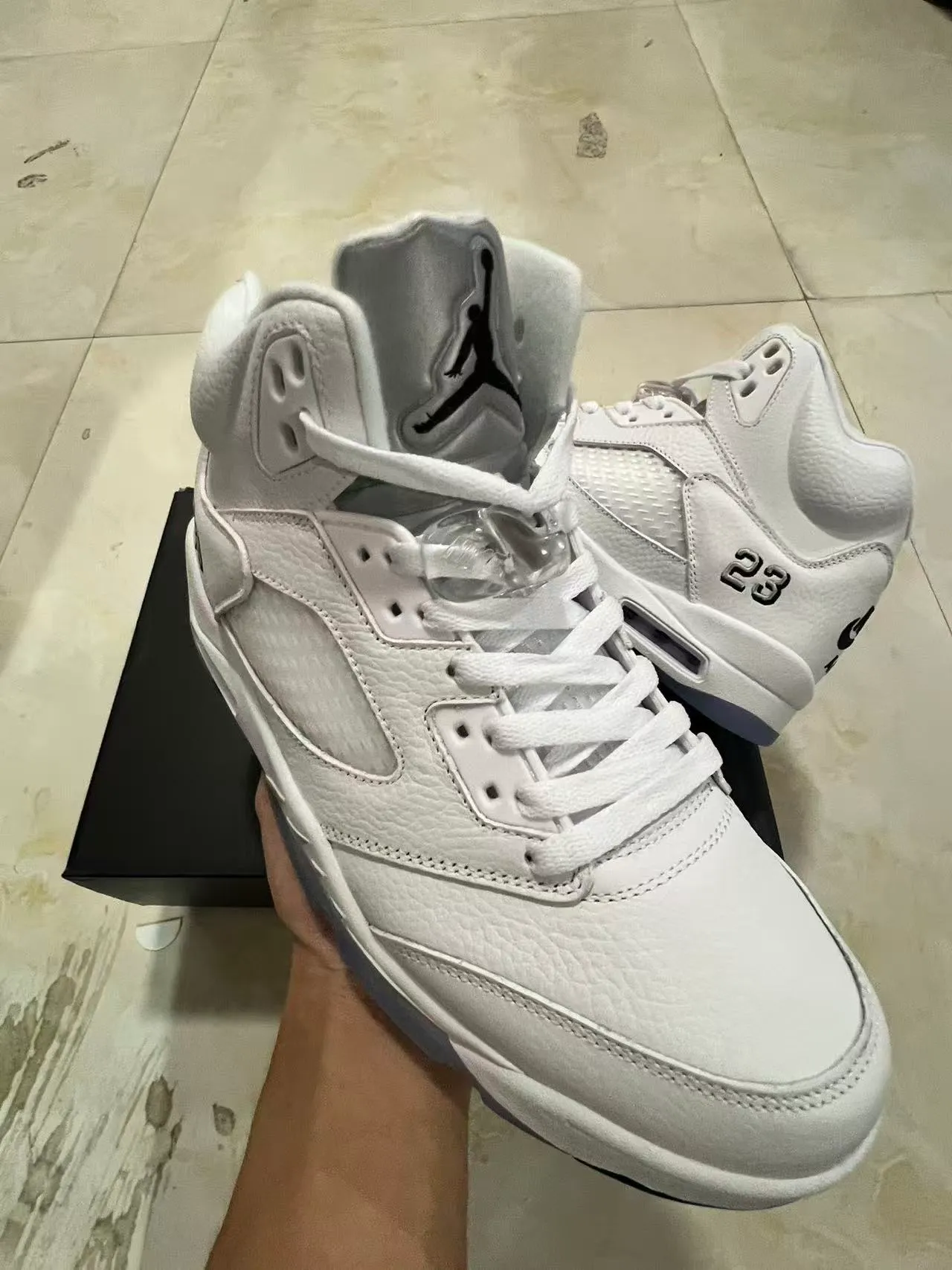 Air Jordan 5 White Black '23' Basketball Shoes 2