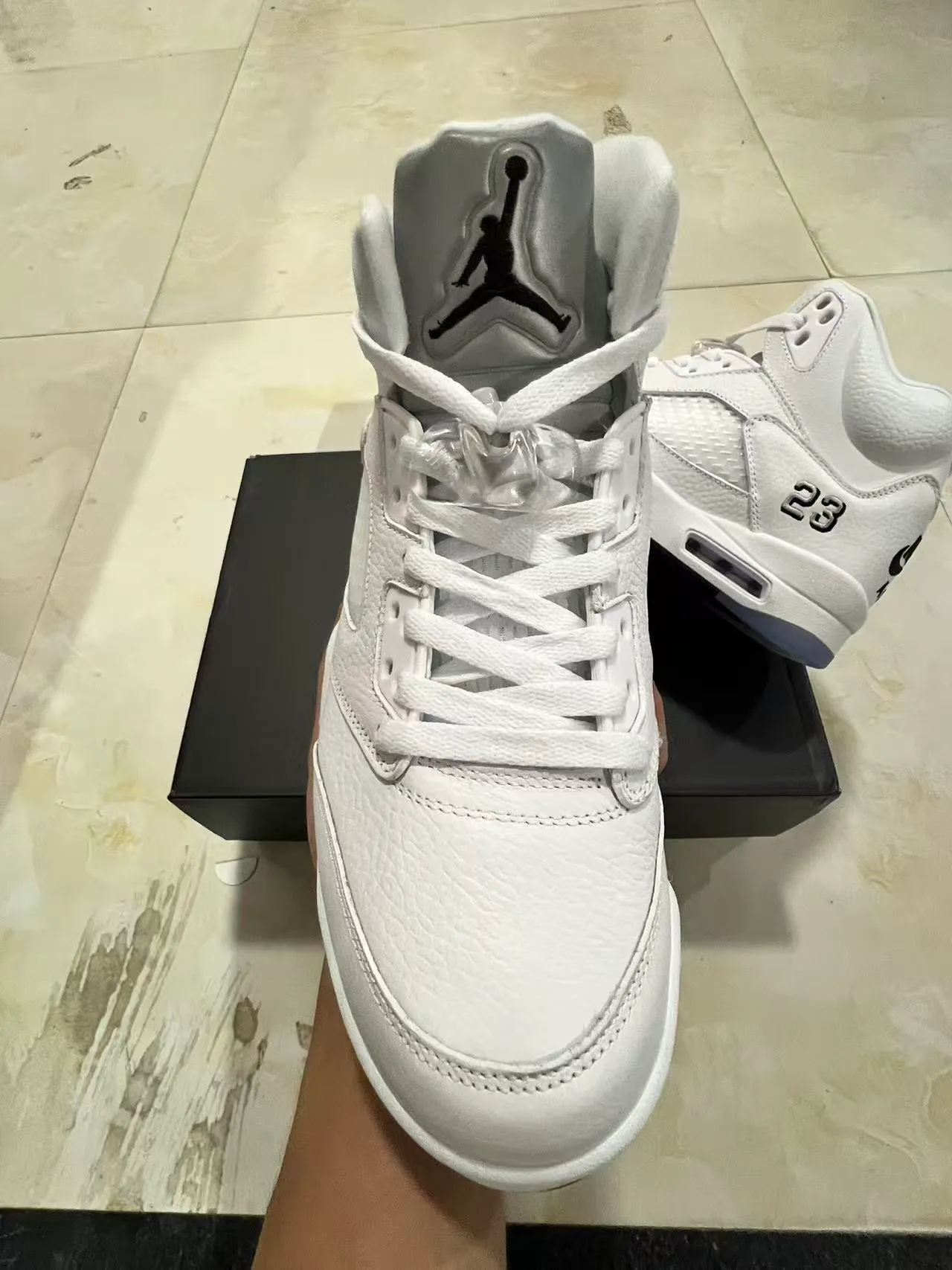 Air Jordan 5 White Black '23' Basketball Shoes 3