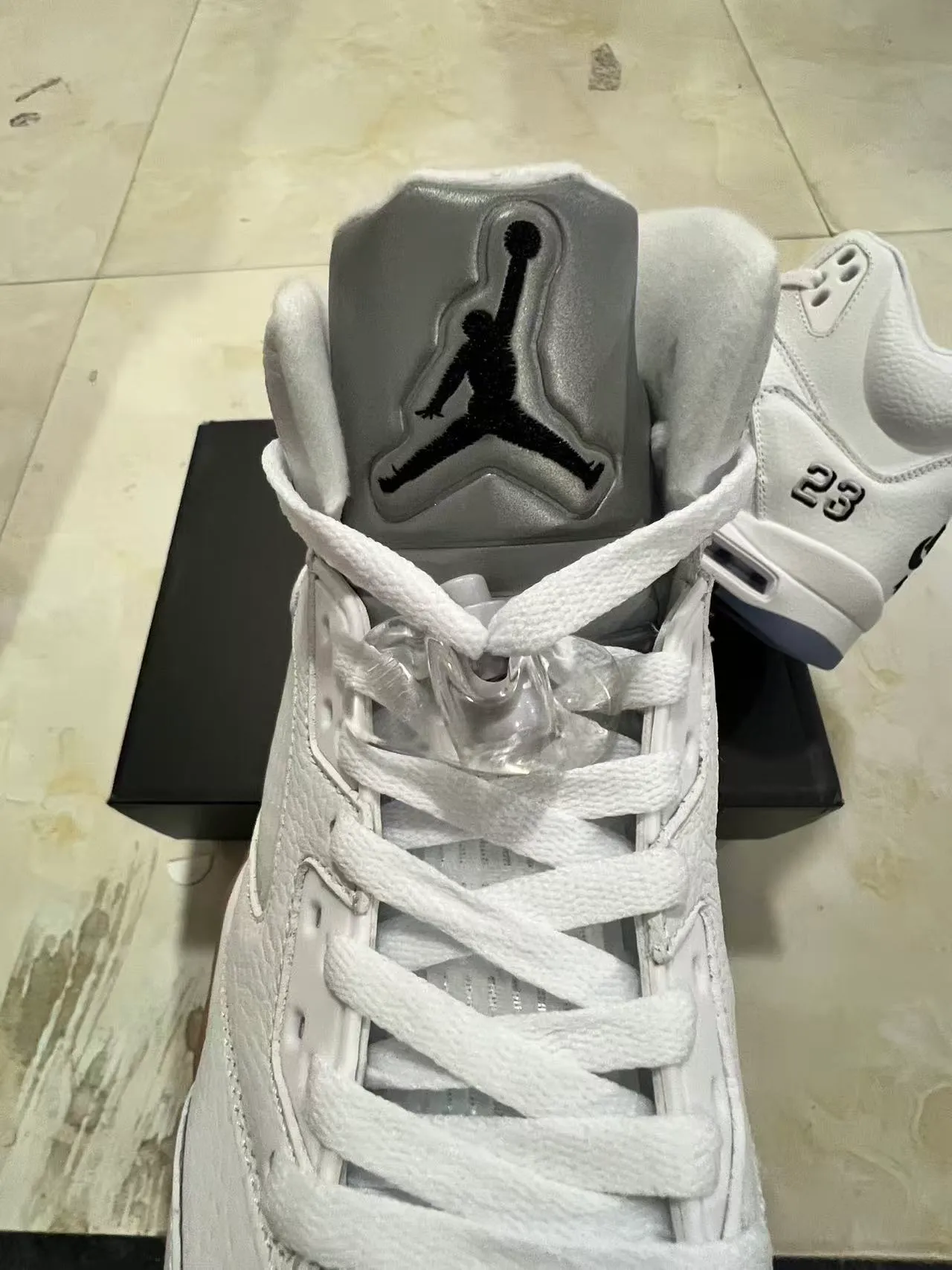 Air Jordan 5 White Black '23' Basketball Shoes 4