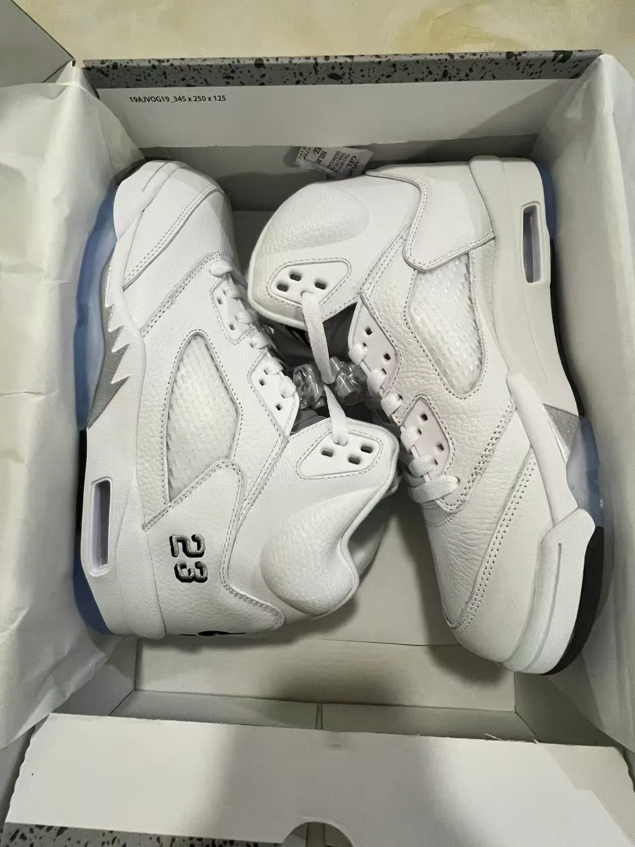 Air Jordan 5 White Black '23' Basketball Shoes 9