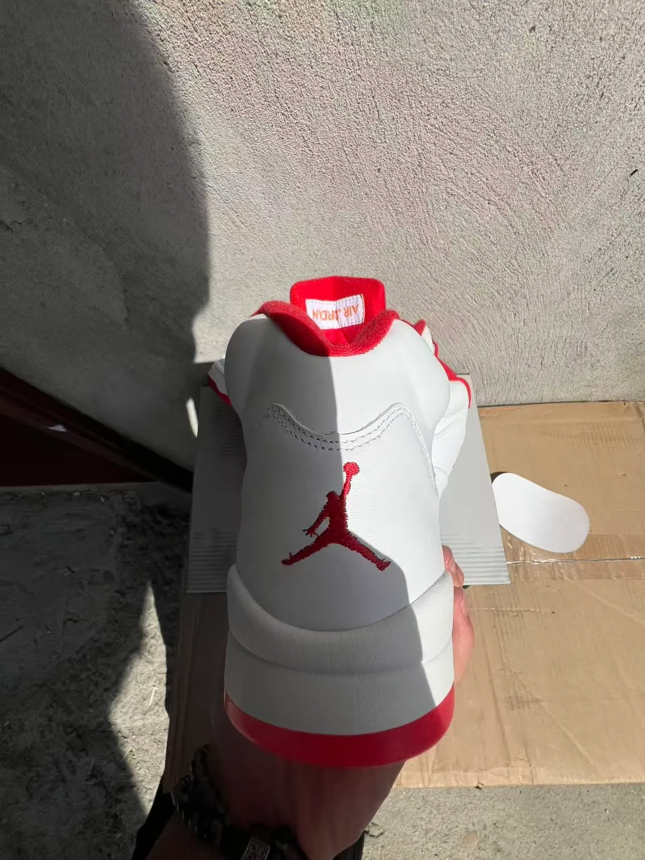 Air Jordan 5 White Gray Red Orange Basketball Shoes 8