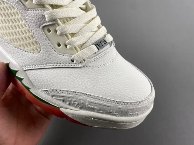 Chaussures de basketball Air Jordan 5 blanc bordeaux vert 2