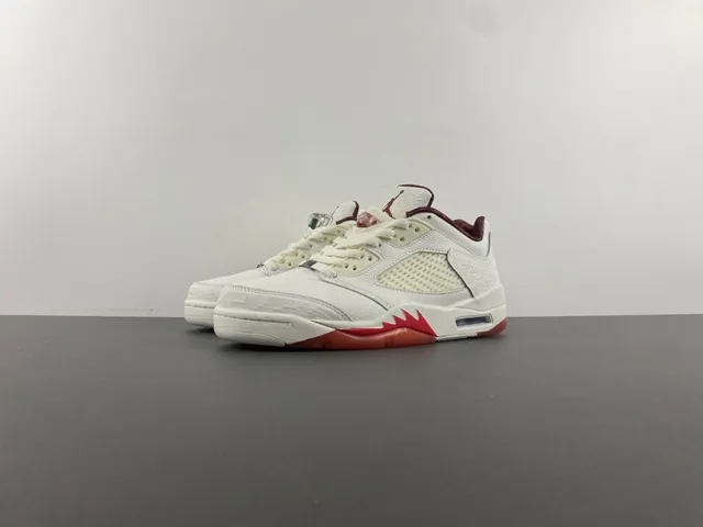 Chaussures de basketball Air Jordan 5 blanc bordeaux vert 10