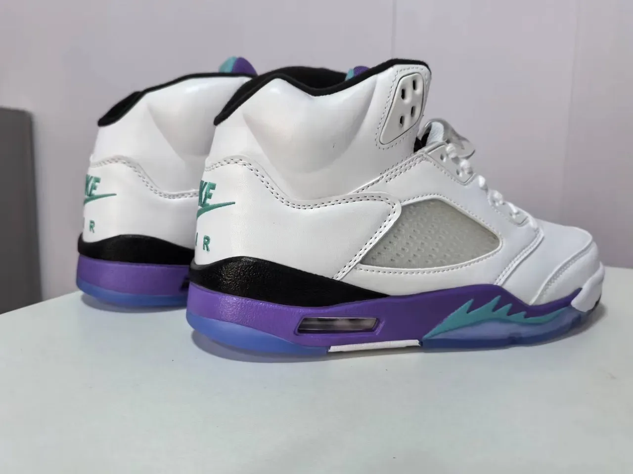 Air Jordan 5 White Purple Teal Basketball Shoes 2