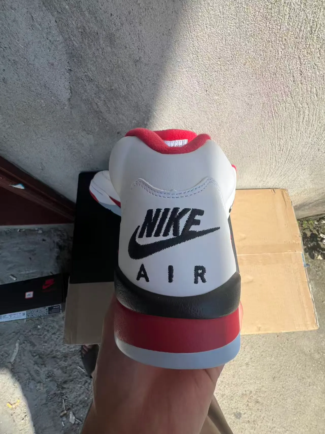 Air Jordan 5 White Red Black Basketball Shoes 8