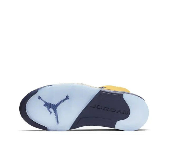 Air Jordan 5 حذاء كرة السلة أصفر وكحلي 5