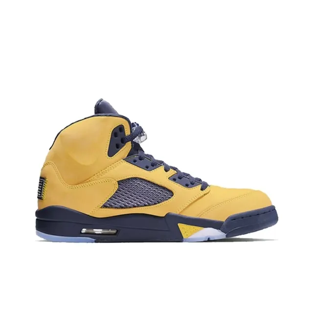 Air Jordan 5 حذاء كرة السلة أصفر وكحلي 6