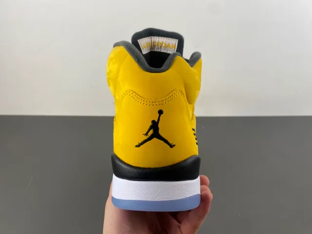 Air Jordan 5 Yellow Black White Basketball Shoes 4