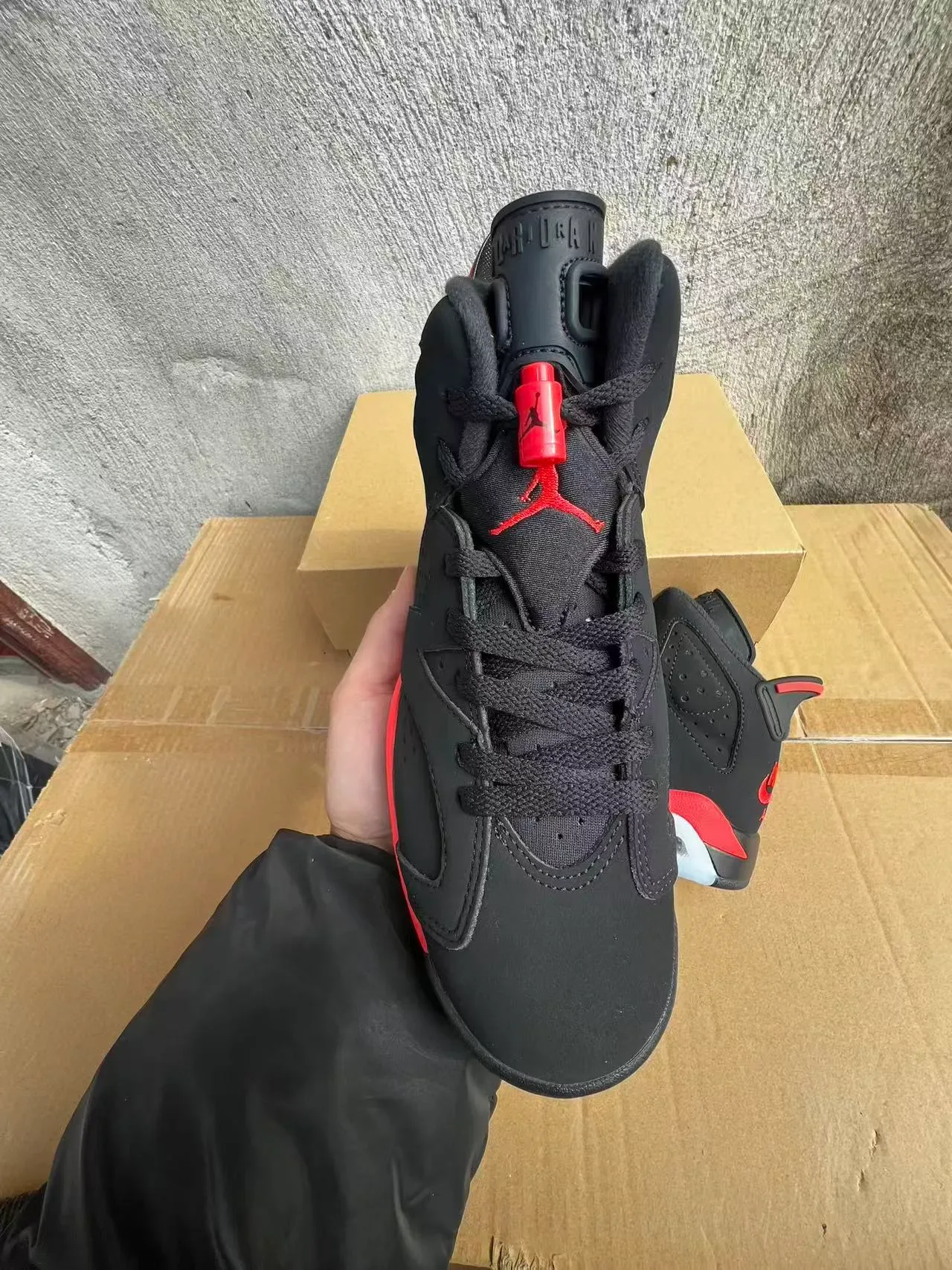 Air Jordan 6 Chaussures de basket noir rouge blanc 3
