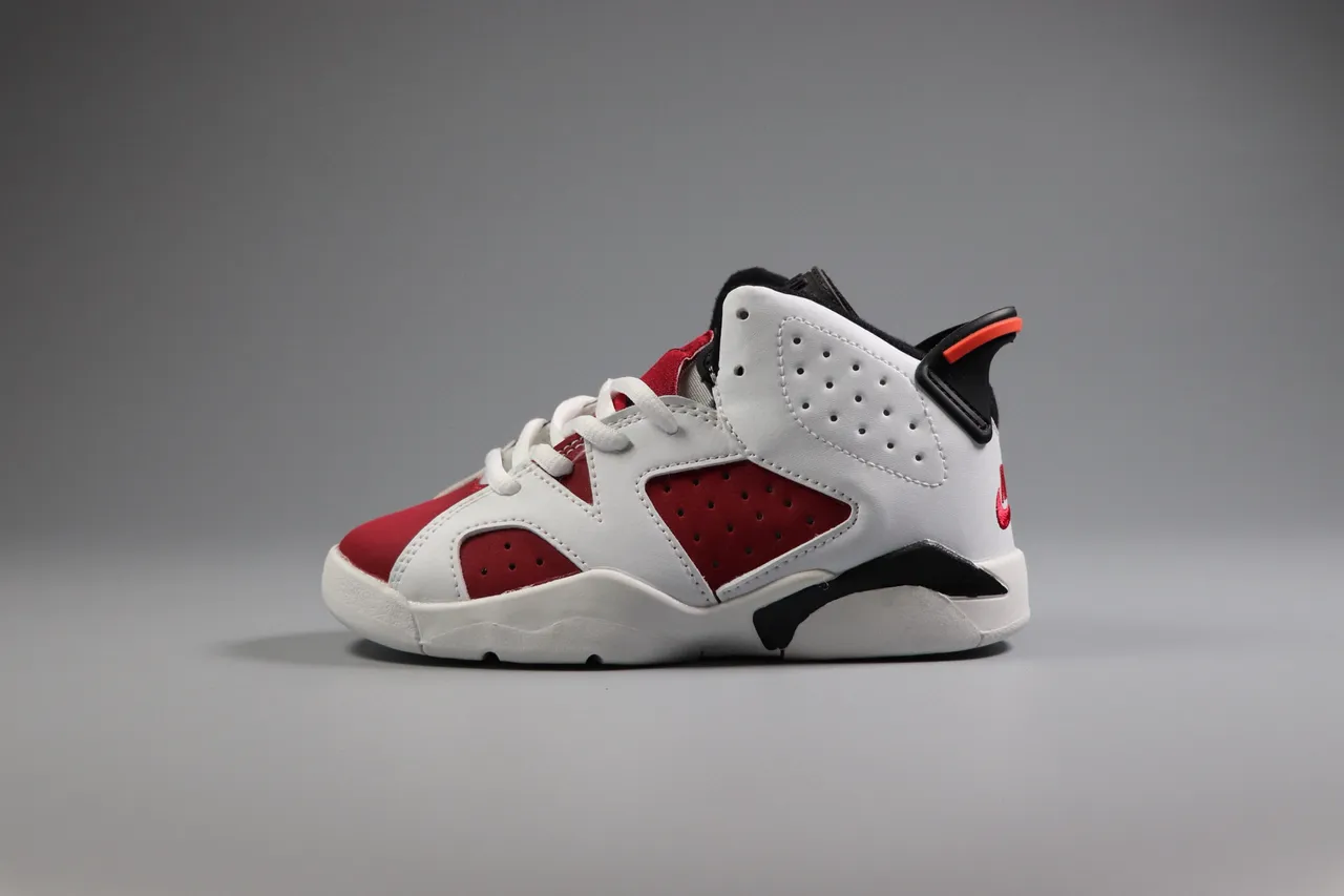 Air Jordan 6 White Red Basketball Shoes 9