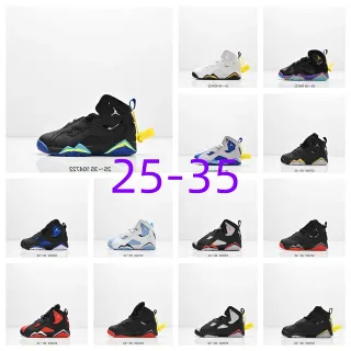 Air Jordan 7 Black Blue Neon Lime Basketball Shoes