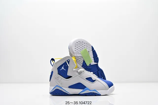 Air Jordan 7 Black Blue Neon Lime Basketball Shoes 15