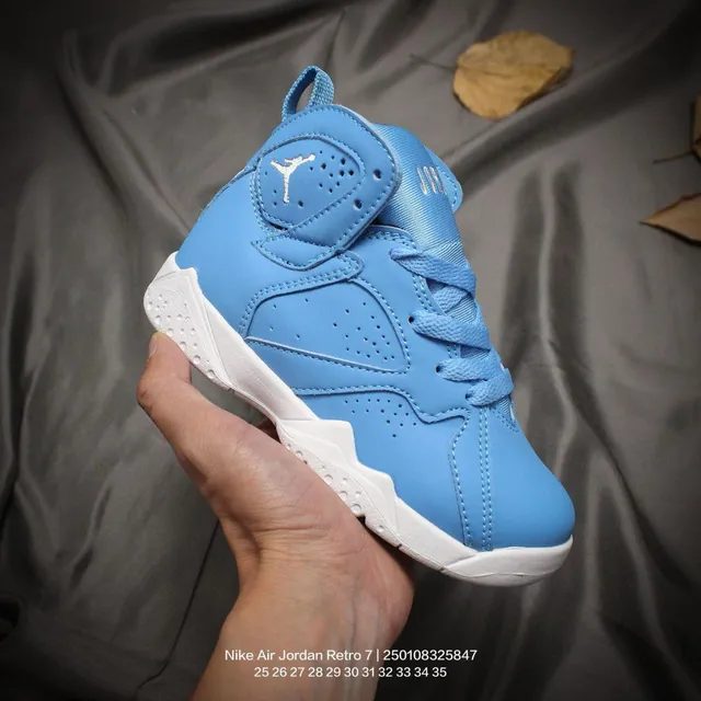 Air Jordan 7 White Red Blue Kids Basketball Shoes 4