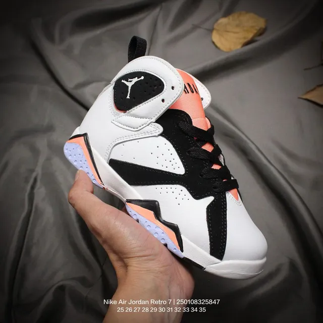 Air Jordan 7 White Red Blue Kids Basketball Shoes 5