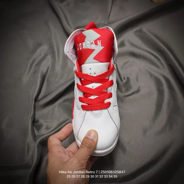 Air Jordan 7 White Red Blue Kids Basketball Shoes 19