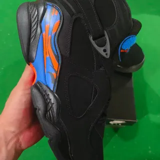 Air Jordan 8 Black Blue Orange Flame Basketball Shoes