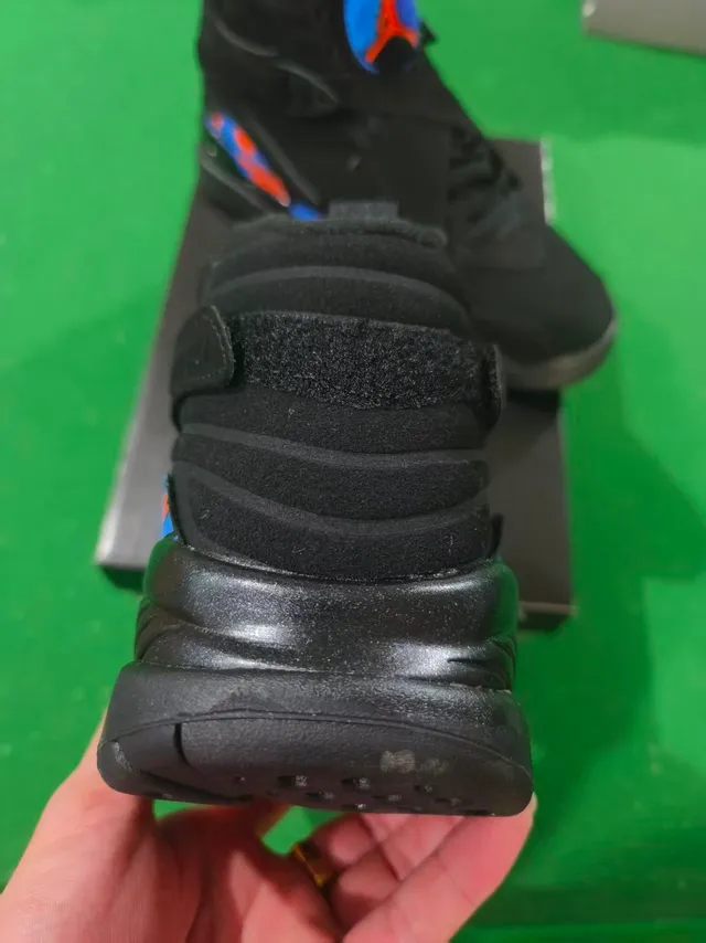 Air Jordan 8 Black Blue Orange Flame Basketball Shoes 2