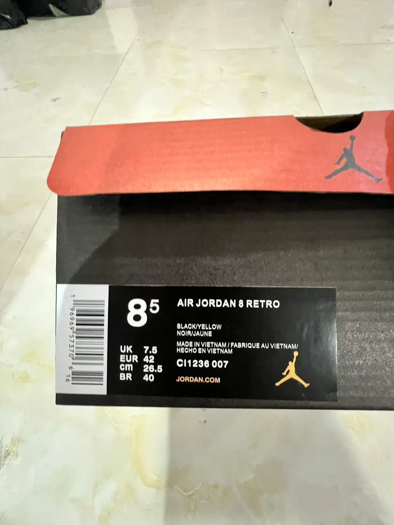 Air Jordan 8 Negro Amarillo Zapatos de Baloncesto 10