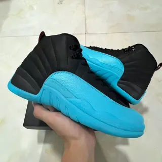 Air Jordan Black Blue High-Top Quilted Ankle Collar Basketball Shoes