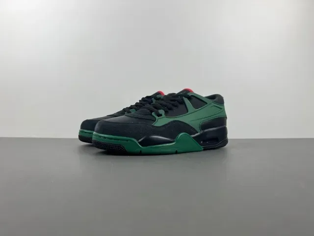 Air Jordan Black Green Layered Upper Visible Unit Lifestyle Sneakers 10