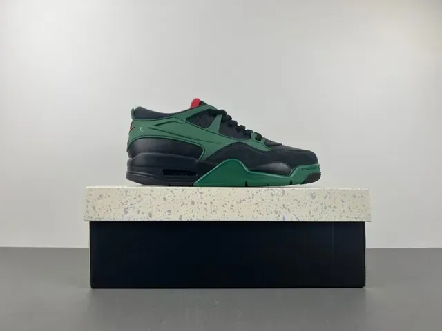 Air Jordan Black Green Layered Upper Visible Unit Lifestyle Sneakers 15