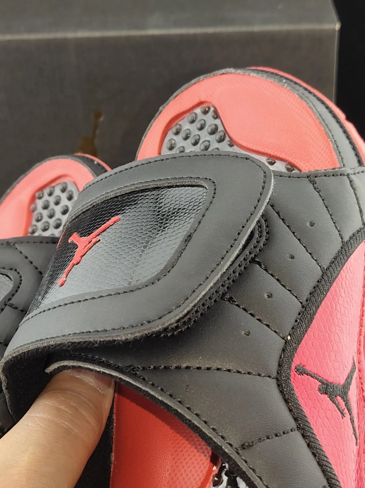 Air Jordan Black Red Single-Strap Slide Podded Footbed Slippers 6