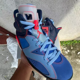 Air Jordan Navy Blue High-Top Perforated Leather/mesh Upper Basketball Shoes