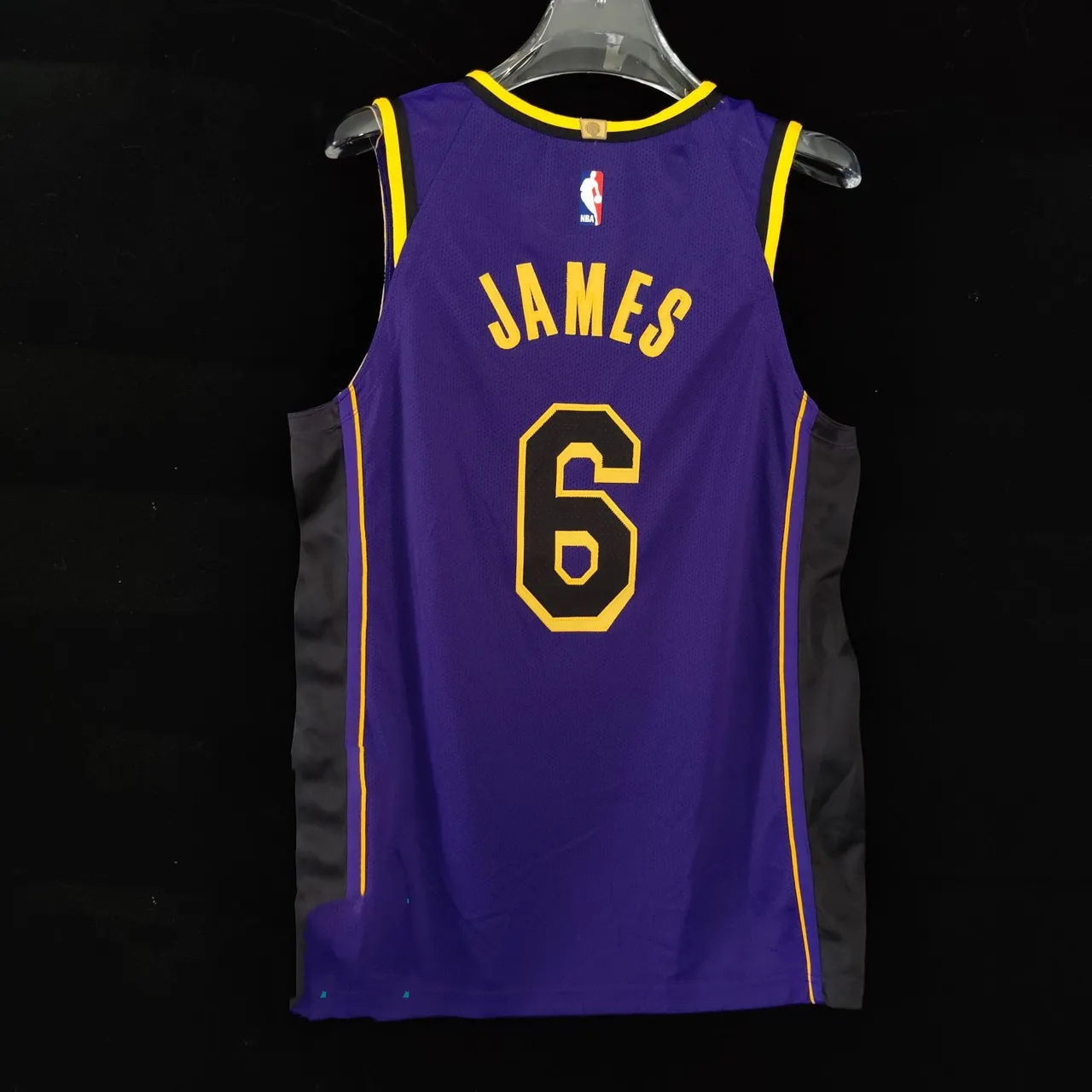 Air Jordan Player Edition 23 Purple Yellow Sleeveless Mesh Side Panels Jersey 3