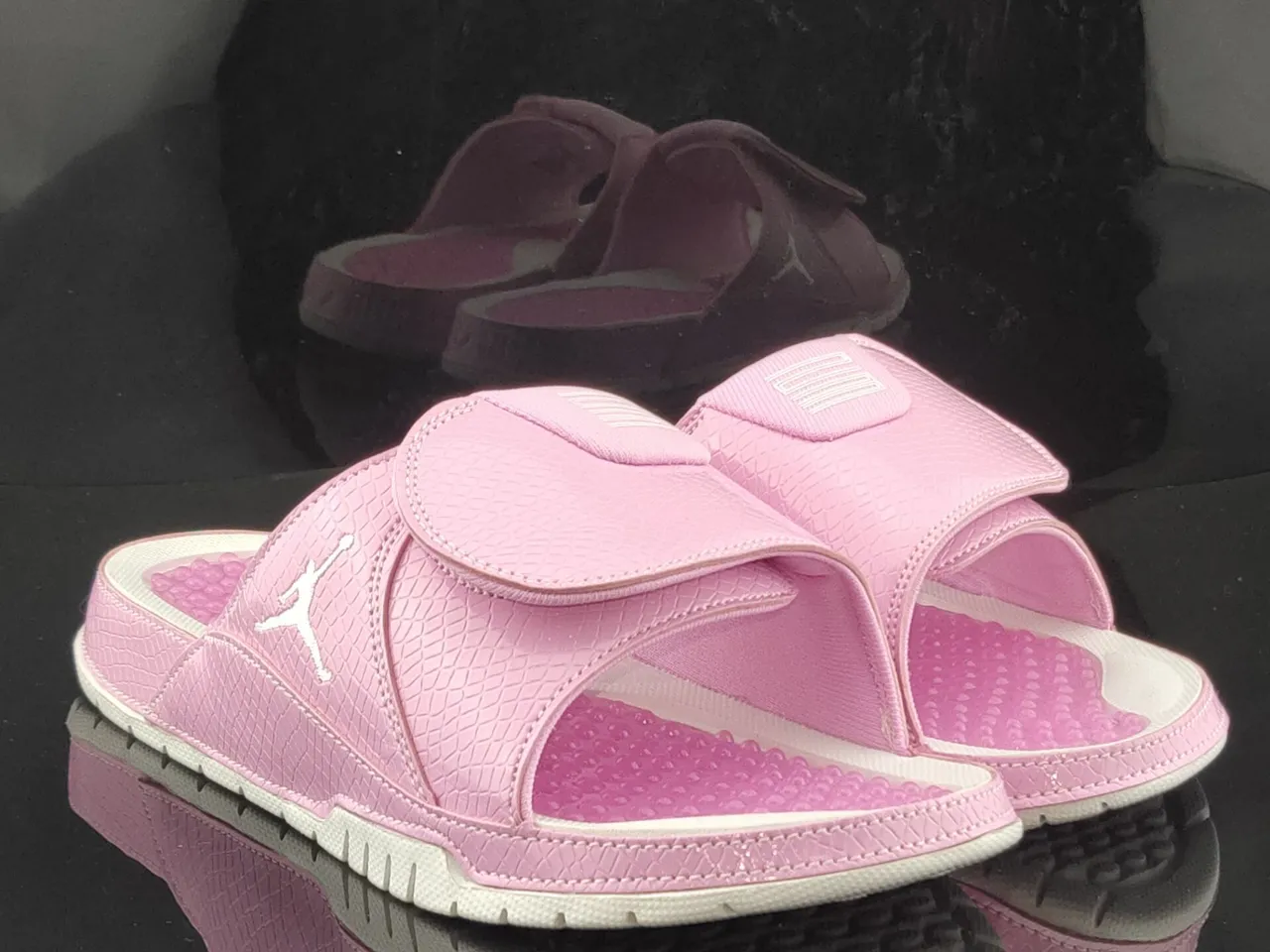 Air Jordan Slide Pink Croc-Embossed Slipper 3