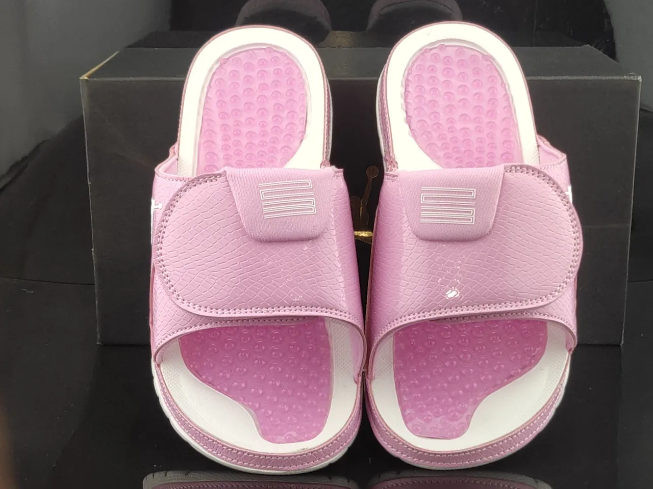 Air Jordan Slide Pink Croc-Embossed Slipper 5