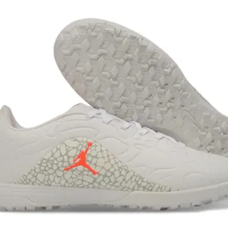 Air Jordan Turf White and Orange Turf Soccer Shoes