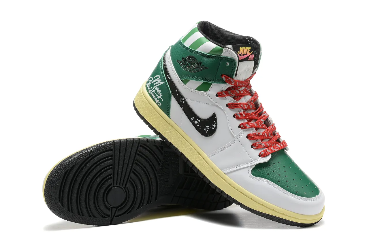 Air Jordan White Green High-Top Silhouette Color Blocking Basketball Shoes 3