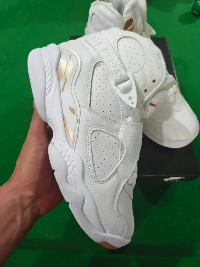 Air Jordan White Red High-Top Leather Upper Basketball Shoes 5