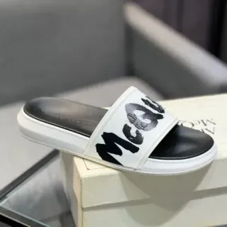 Alexander McQueen Graphic Strap Platform Slide Slippers