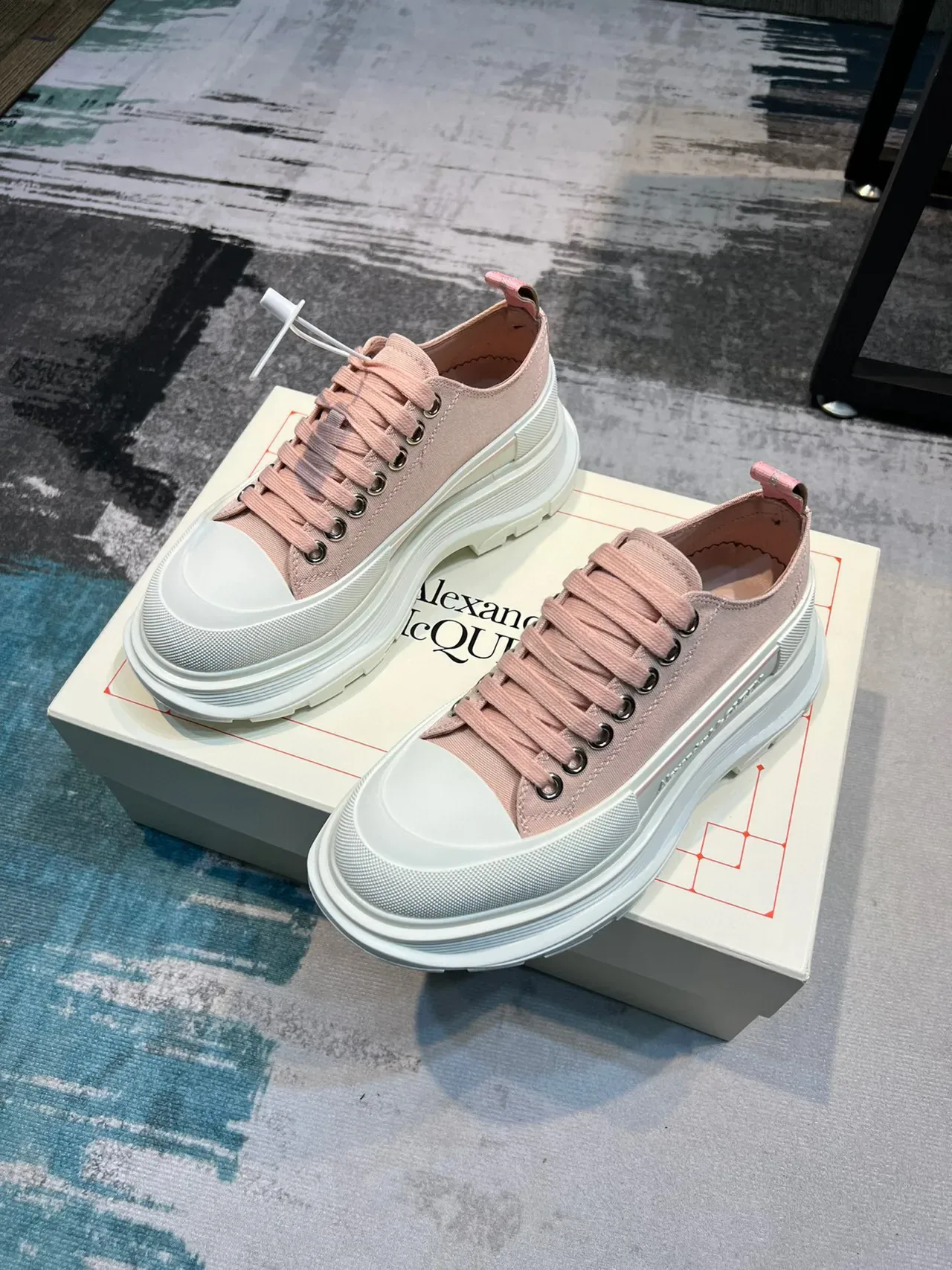 Alexander McQueen Oversized Sneaker Dusty Pink White Lifestyle Sneakers 5