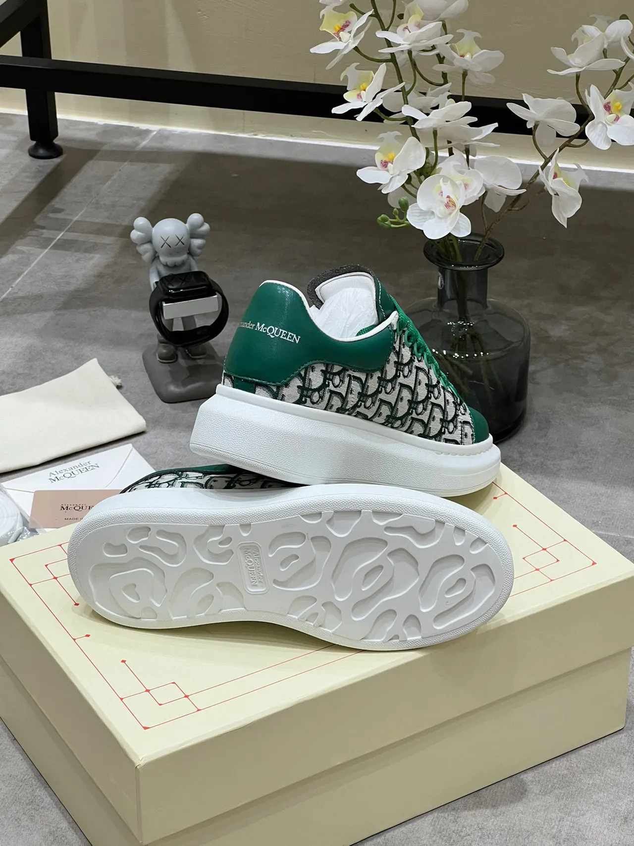 Alexander McQueen Oversized Sneaker Green Monogram Lifestyle Sneakers 3