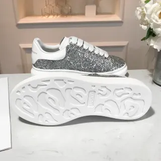 Alexander McQueen Oversized Sneaker Silver Glitter Lifestyle Sneakers