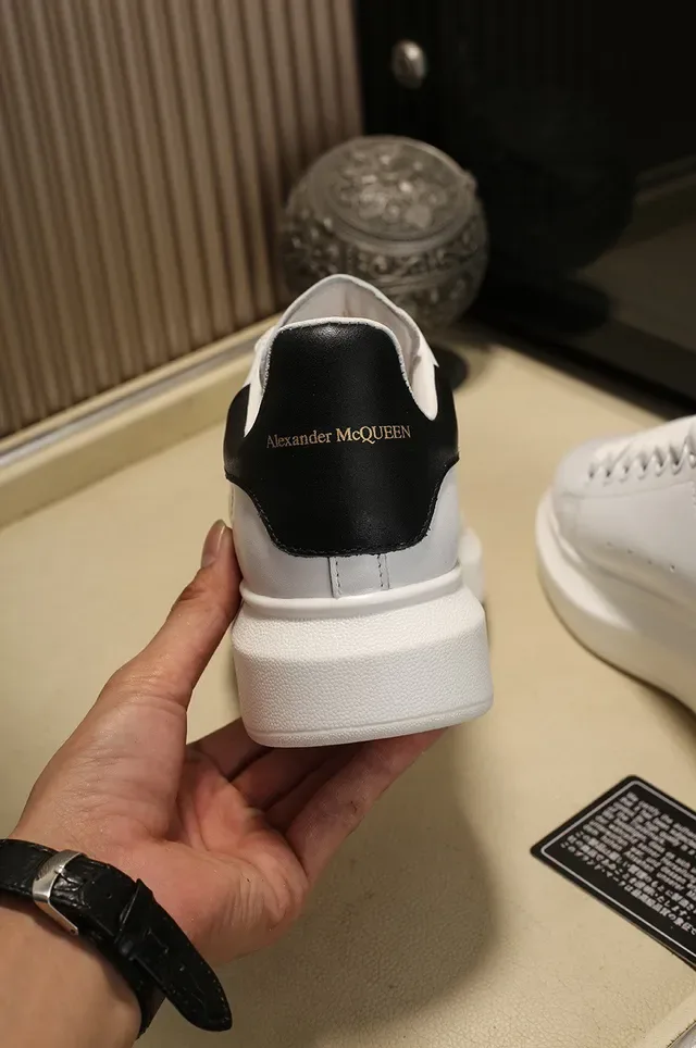 Alexander McQueen Oversized Sneaker White Black Silhouette Thick Platform Sole Lifestyle Sneakers 2