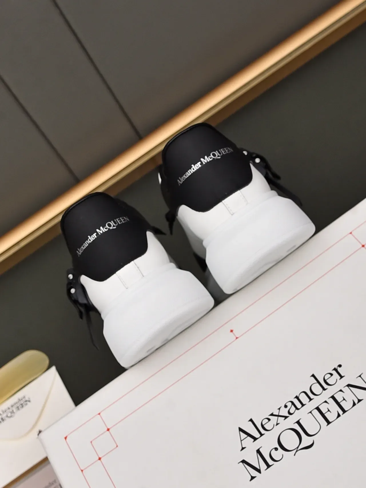 Alexander McQueen Oversized Sneaker White Black Strap Lifestyle Sneakers 3